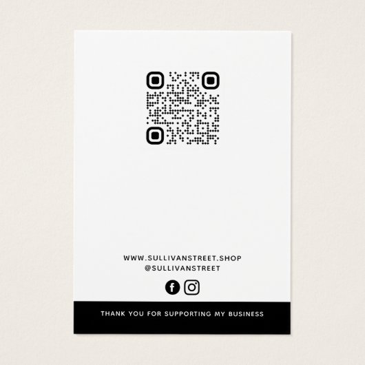 Voeg uw Logo QR Ketting Oorbellen Display Kaart (Achterkant)