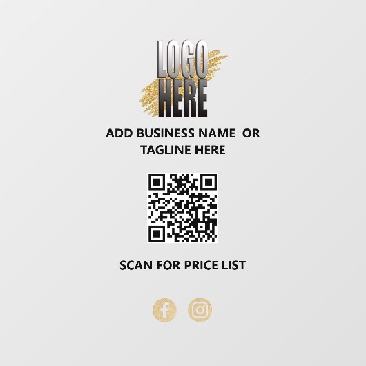 Voeg uw Logo QR Professionele Zaken toe Raamsticker (Vel)