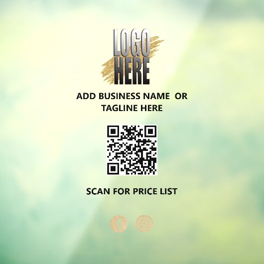Voeg uw Logo QR Professionele Zaken toe Raamsticker (Vel 3)