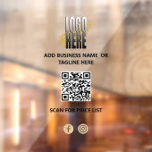Voeg uw Logo QR Professionele Zaken toe Raamsticker (Vel 2)