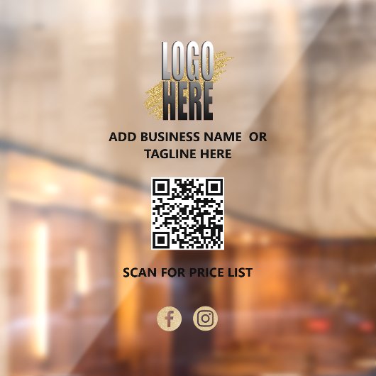 Voeg uw Logo QR Professionele Zaken toe Raamsticker (Vel 2)