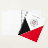 Voeg uw Logo Red Black White Appointbook toe Planner (Display)