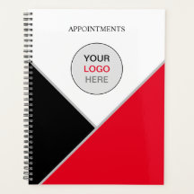 Voeg uw Logo Red Black White Appointbook toe