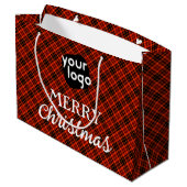 Voeg uw Logo rode en zwarte feestkerst toe Groot Cadeauzakje (Achterkant Gekanteld)