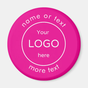 Voeg uw logo rood Zakelijk bedrijf roze toe Magneet
