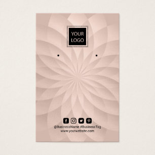 Voeg uw Logo roze Lotus Spiral Earring Display toe Visitekaartje