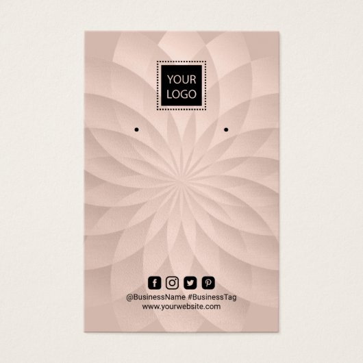 Voeg uw Logo roze Lotus Spiral Earring Display toe Visitekaartje (Voorkant)