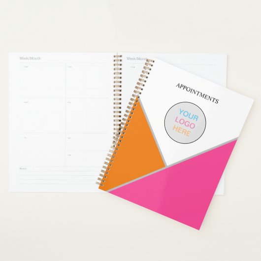 Voeg uw Logo roze Oranje Benoeming Boek toe Planner (Display)