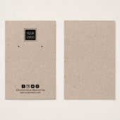 Voeg uw Logo Rustic Kraft Earring Display toe Visitekaartje (Voorkant /achterkant)