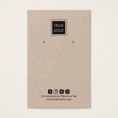 Voeg uw Logo Rustic Kraft Earring Display toe Visitekaartje (Voorkant)