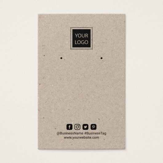 Voeg uw Logo Rustic Kraft Earring Display toe Visitekaartje (Voorkant)