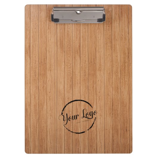 Voeg uw logo rustieke schuur hout klembord (Voorkant)