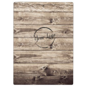 Voeg uw logo rustieke schuur hout klembord (Achterkant)