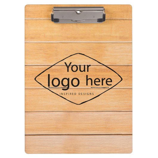 Voeg uw logo rustieke schuur hout klembord (Voorkant)