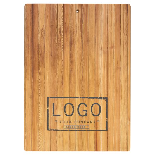 Voeg uw logo rustieke schuur hout klembord (Achterkant)