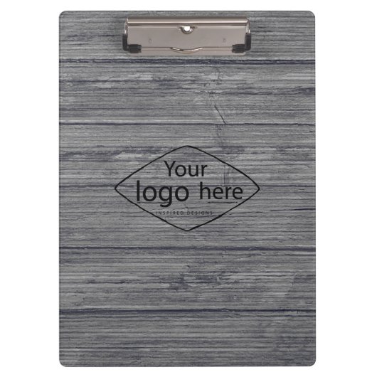 Voeg uw logo rustieke schuur hout klembord (Voorkant)