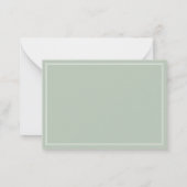 Voeg uw Logo Sage Green Double Border Business toe Notitiekaartje (Achterkant)
