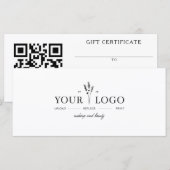Voeg uw logo schoonheid cadeaubon QR-code toe (Voorkant / Achterkant)
