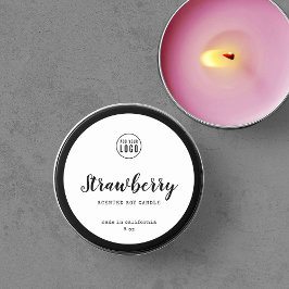 Voeg uw logo-script en typemachineproductlabel toe ronde sticker