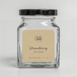 Voeg uw Logo-scriptlabellabel Kraft toe Vierkante Sticker