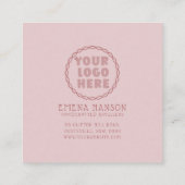 Voeg Uw Logo sieraden Oorbellen Roze Display Kaart Contactkaartje (Achterkant)