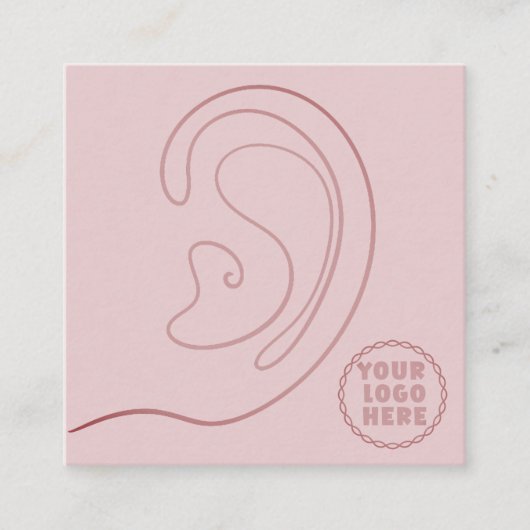 Voeg Uw Logo sieraden Oorbellen Roze Display Kaart Contactkaartje (Voorkant)