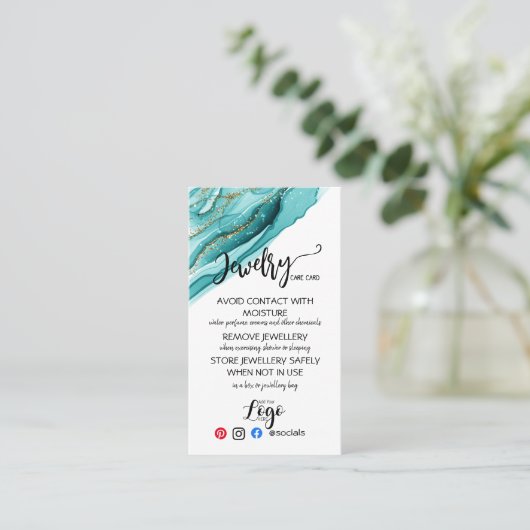 VOEG UW LOGO-sieraden ZORGKAARTEN TOE VK Visitekaartje (Staand voorkant)