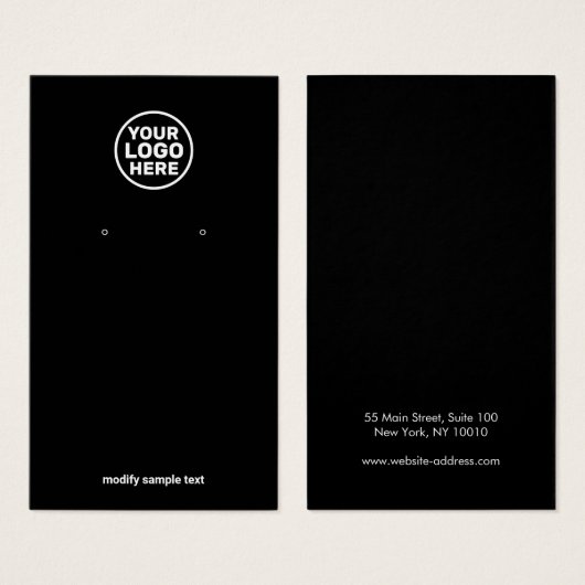Voeg uw Logo Simple Black Earning-beeldscherm toe Visitekaartje (Voorkant /achterkant)