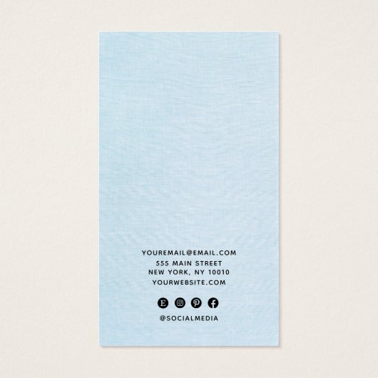 Voeg uw Logo Simple Blue Earring Display Kaart toe (Achterkant)