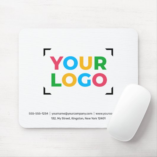 Voeg uw Logo Simple Business Promotional White toe Muismat (Met muis)
