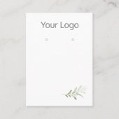 Voeg uw Logo Simple Fern Earring Display Kaart toe Visitekaartje (Voorkant)