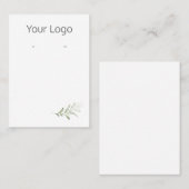 Voeg uw Logo Simple Fern Earring Display Kaart toe Visitekaartje (Voorkant / Achterkant)