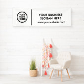 Voeg uw Logo-slogan en tekstpromotiebanner toe Spandoek (Insitu)