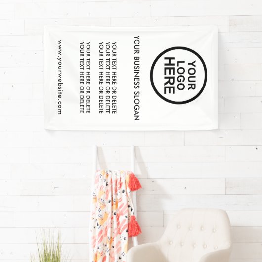 Voeg uw Logo-slogan en tekstpromotiebanner toe Spandoek (Insitu)