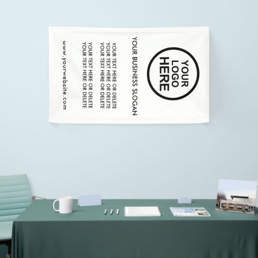 Voeg uw Logo-slogan en tekstpromotiebanner toe Spandoek (Beurs)