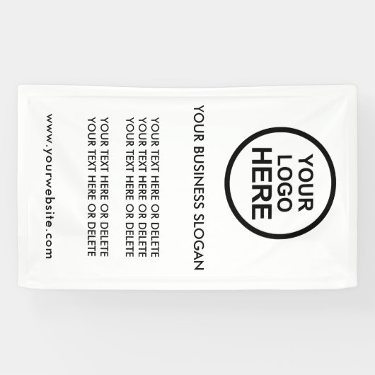 Voeg uw Logo-slogan en tekstpromotiebanner toe Spandoek (Horizontaal)