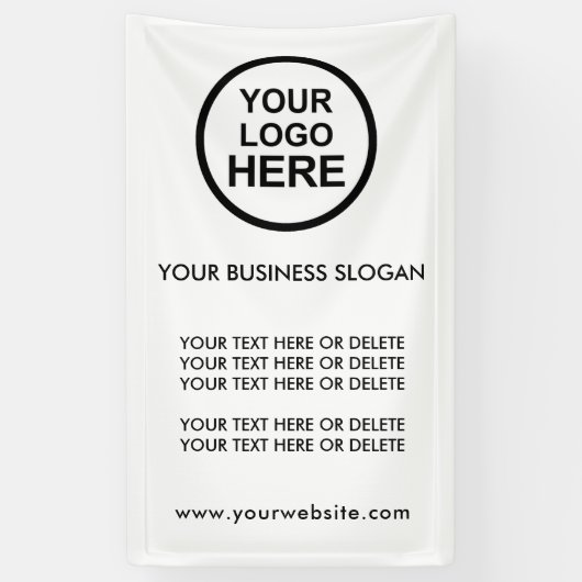 Voeg uw Logo-slogan en tekstpromotiebanner toe Spandoek (Verticaal)