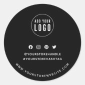 Voeg uw Logo sociale media aangepaste kleurenmarke Ronde Sticker (Voorkant)