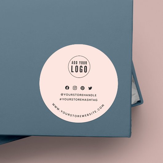 Voeg uw Logo sociale media aangepaste kleurenmarke Ronde Sticker