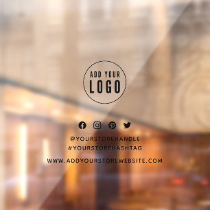 Voeg uw Logo sociale media-merkmarketing toe Raamsticker