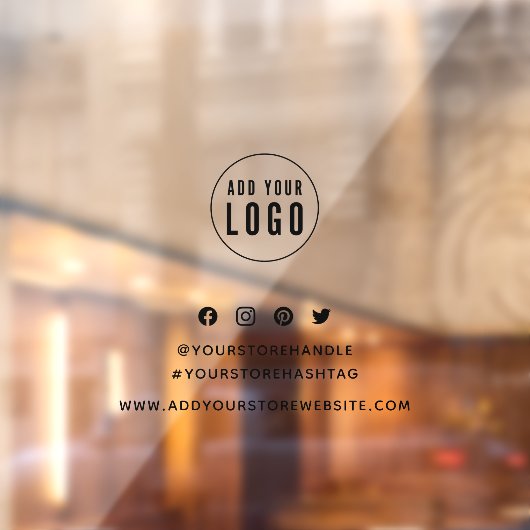 Voeg uw Logo sociale media-merkmarketing toe Raamsticker (Vel 2)