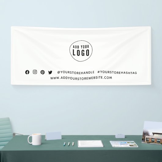Voeg uw Logo sociale media-merkmarketing toe Spandoek (Beurs)