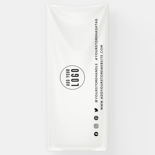 Voeg uw Logo sociale media-merkmarketing toe Spandoek (Verticaal)