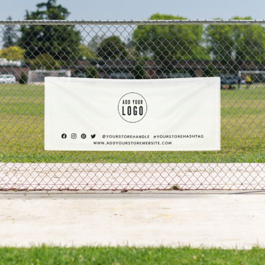 Voeg uw Logo sociale media-merkmarketing toe Spandoek (Insitu)