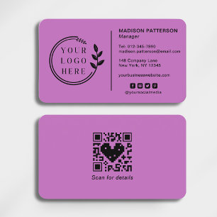 Voeg Uw Logo sociale Media QR Code Collectief Busi Visitekaartje
