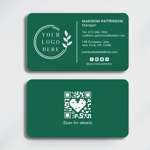 Voeg uw Logo sociale media QR Code Corporate toe Visitekaartje