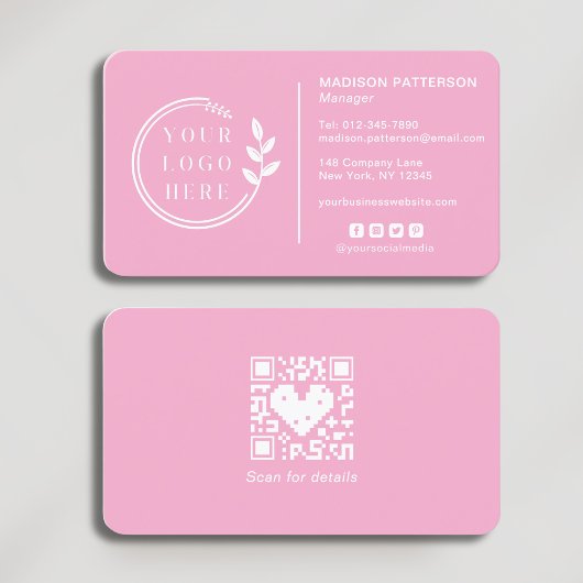 Voeg uw Logo sociale media QR Code Corporate toe Visitekaartje