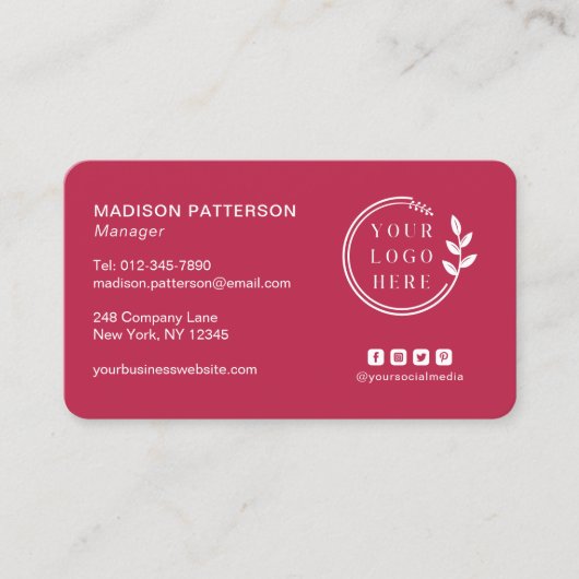 Voeg uw Logo sociale media QR Code Corporate toe Visitekaartje (Voorkant)