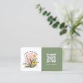 Voeg uw Logo sociale media QR Code Groen toe Visitekaartje (Staand voorkant)