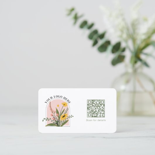 Voeg uw Logo sociale media QR Code Groen toe Visitekaartje (Staand voorkant)